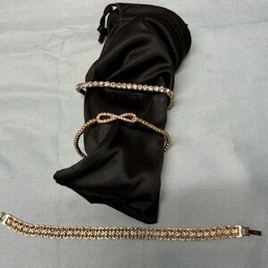 Gold-Tone Crystal Bracelet Set - Women's Fashion Accessories